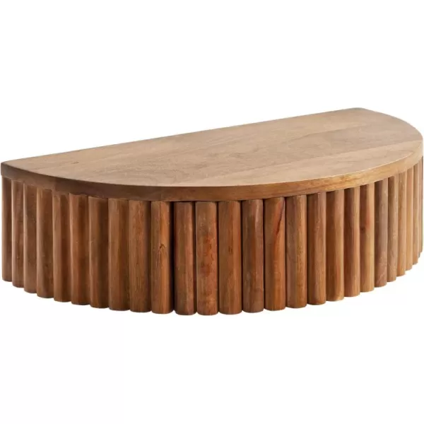 Kate and Laurel Reid Ribbed Wooden Floating Side Table with Drawer for Storage and Functionality 20x11x6 Walnut BrownWalnut Brown