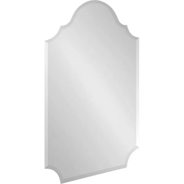 Kate and Laurel Reign Glamorous Frameless Arch Mirror 24 x 36 Silver Elegant Arched Mirror for Wall