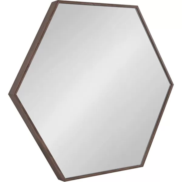 Kate and Laurel Rhodes 6Sided Hexagon Wall Mirror 3075x3475 BlackWalnut Brown