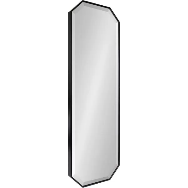 Kate and Laurel Rhodes Modern Full Length Octagon Wall Mirror 16 x 48 Black Decorative Glam Geometric Wall AccentBlack