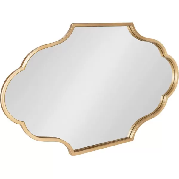 Kate and Laurel Rowla Glam Scalloped Wall Mirror 23quot x 37quot Gold Chic Sophisticated Accent Mirror for Decor or Bathroom VanityGold