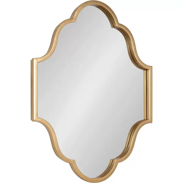 Kate and Laurel Rowla Modern Scalloped Wall Mirror 18 x 24 Gold Glam Decorative Mirror with Unique ShapeGold