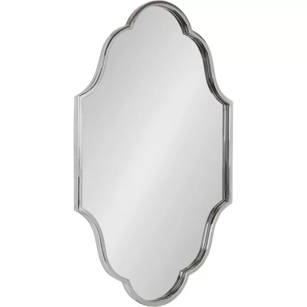 Kate and Laurel Rowla Modern Scalloped Wall Mirror 18 x 24 Gold Glam Decorative Mirror with Unique ShapeSilver