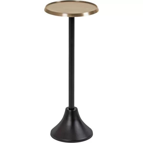 Kate and Laurel Sanzo Bohemian Side Table 9 x 9 x 23 Gold Decorative Pedestal End Table for Display and StorageBrassBlack