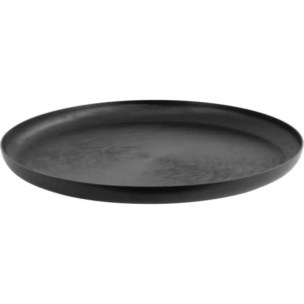 Kate and Laurel Stovring MidCentury Round Metal Tray 16 Inch Diameter Bronze Modern Tray for Serving Storage and DisplayBlack