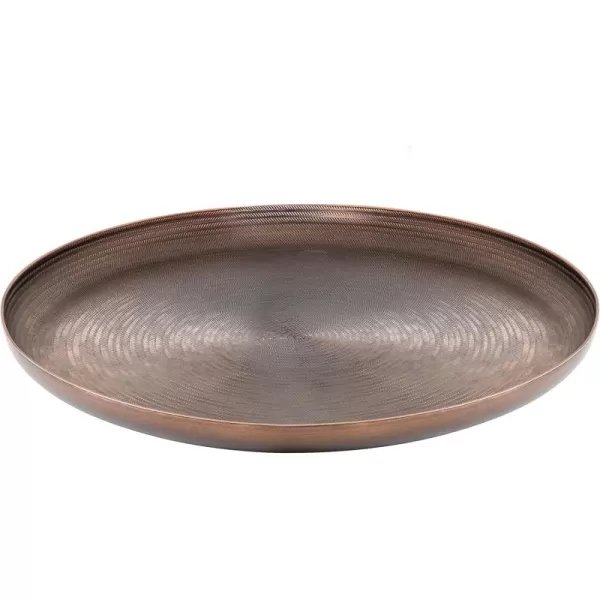 Kate and Laurel Stovring MidCentury Round Metal Tray 16 Inch Diameter Bronze Modern Tray for Serving Storage and DisplayBronze