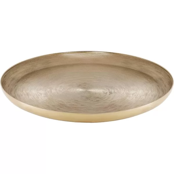 Kate and Laurel Stovring MidCentury Round Metal Tray 16 Inch Diameter Bronze Modern Tray for Serving Storage and DisplayGold