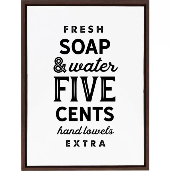 Kate and Laurel Sylvie Fresh Soap White Framed Canvas Wall Art by Maggie Price of Hunt and Gather Goods 18x24 Walnut Brown Decorative Vintage MidCentury Art for WallBrown