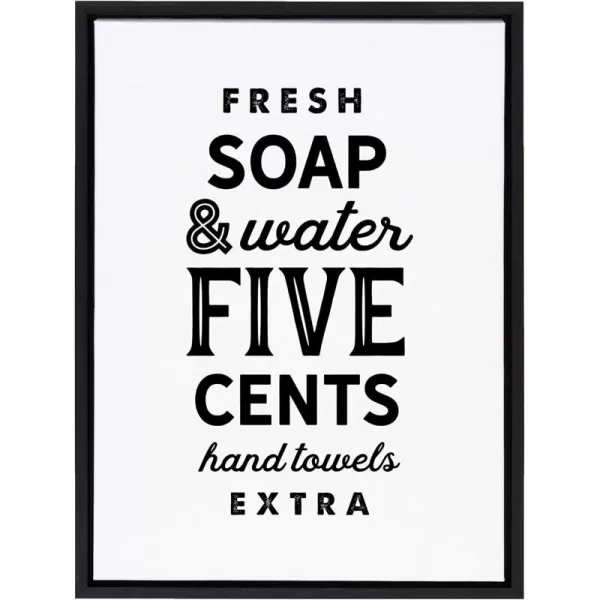 Kate and Laurel Sylvie Fresh Soap White Framed Canvas Wall Art by Maggie Price of Hunt and Gather Goods 18x24 Walnut Brown Decorative Vintage MidCentury Art for WallBlack