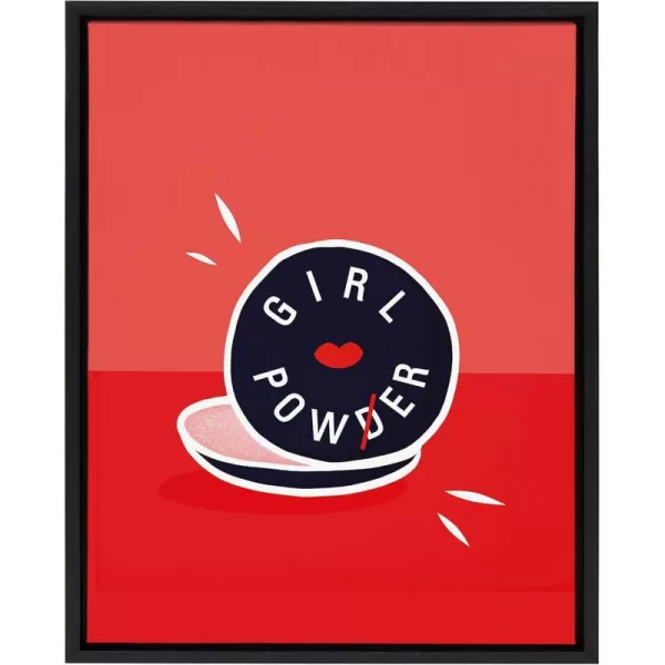 Kate and Laurel Sylvie Girl Power Framed Canvas Wall Art by Dominique Vari 18x24 Black Inspirational Wall Decor