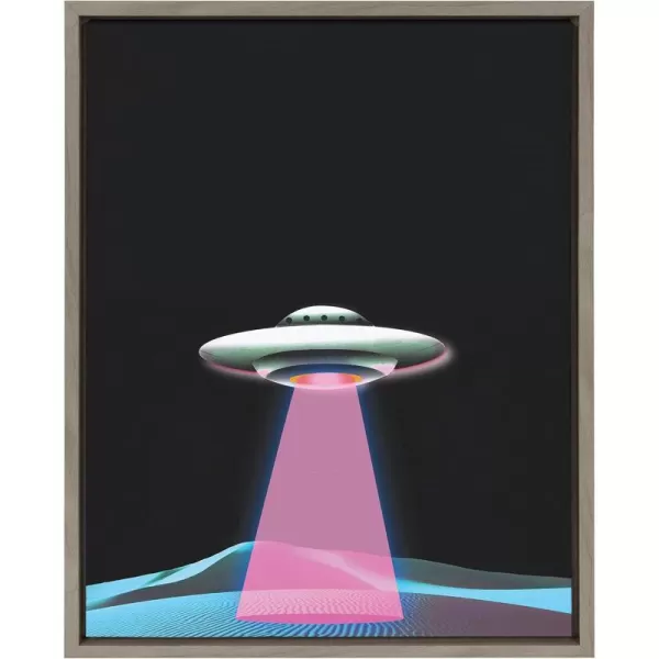 Kate and Laurel Sylvie Out of This World Framed Canvas Wall Art by The Creative Bunch Studio 18x24 Gray Cosmic Art for Wall