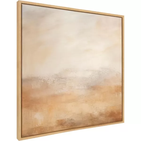Kate and Laurel Sylvie Tonal Abstract Earthy Warm Sun Infused Spiced Desert Landscape Framed Canvas Wall Art by The Creative Bunch Studio 30x30 Natural Modern Abstract Landscape Art for Wall