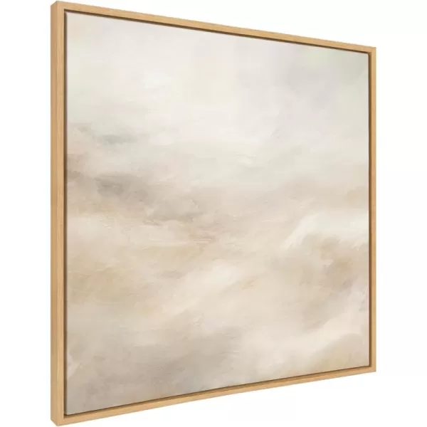 Kate and Laurel Sylvie Tonal Abstract Textural White and Beige Light Natural Neutrals Framed Canvas Wall Art by The Creative Bunch Studio 30x30 Natural Modern Abstract Landscape Art for Wall