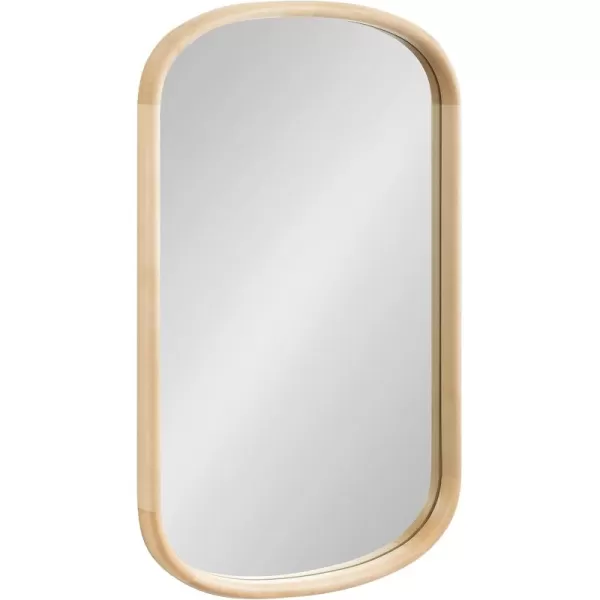 Kate and Laurel Talma Arched Oval Wall Mirror 24 x 36 Dark Walnut Transitional Capsule Mirror with Solid Poplar Wood Frame and Rounded Frame ProfileNatural