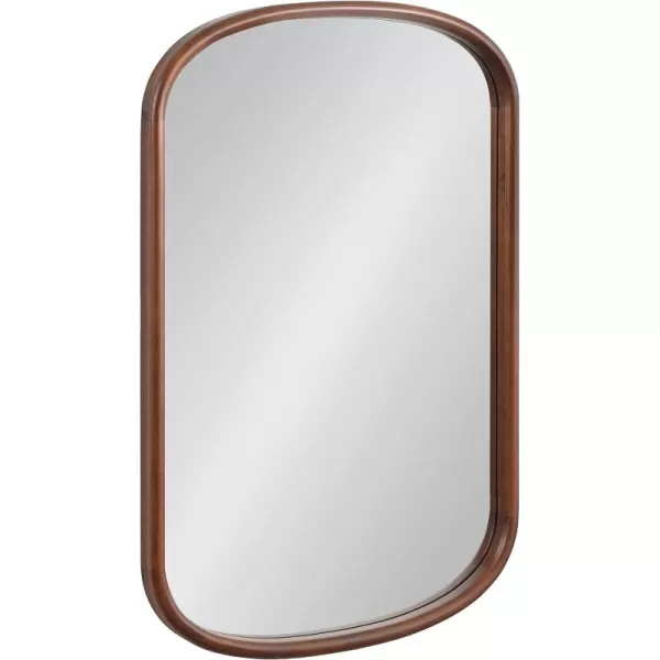 Kate and Laurel Talma Arched Oval Wall Mirror 24 x 36 Dark Walnut Transitional Capsule Mirror with Solid Poplar Wood Frame and Rounded Frame ProfileWalnut Brown