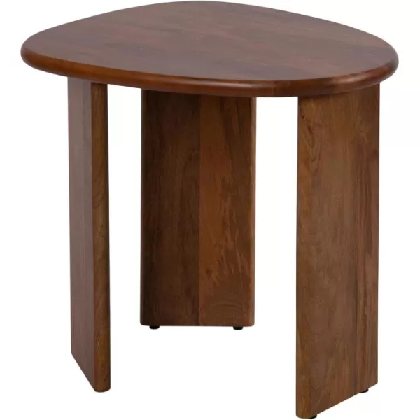 Kate and Laurel Tortola Transitional Pebble End Use as Bedroom Nightstand or Living Room Accent Table 22x18x20 Walnut BrownWalnut Brown