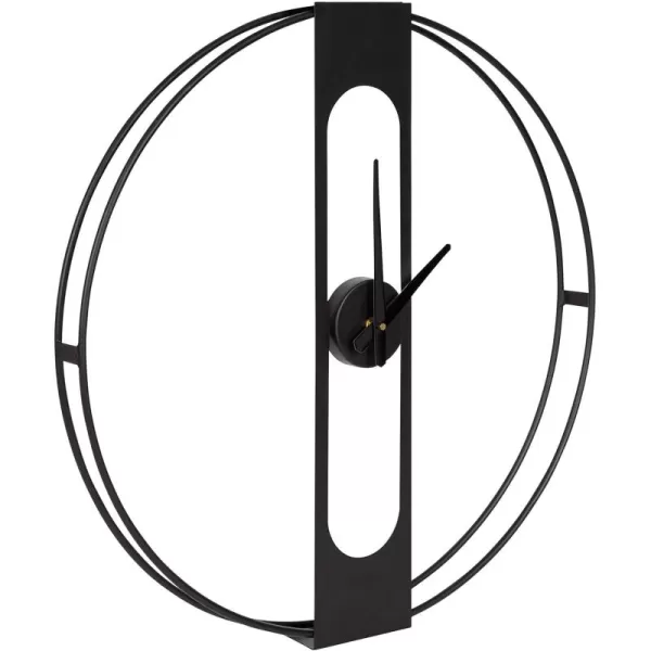 Kate and Laurel Urgo Numberless Modern Metal Wall Clock Gold Finish with Black HandsBlack