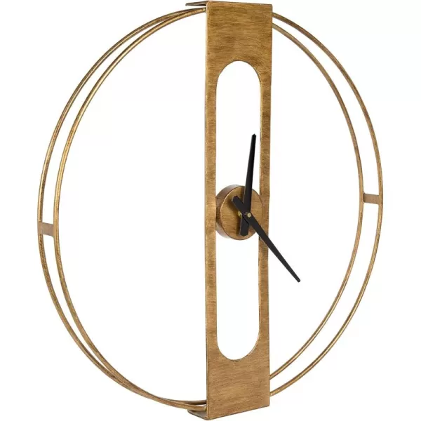 Kate and Laurel Urgo Numberless Modern Metal Wall Clock Gold Finish with Black HandsGold