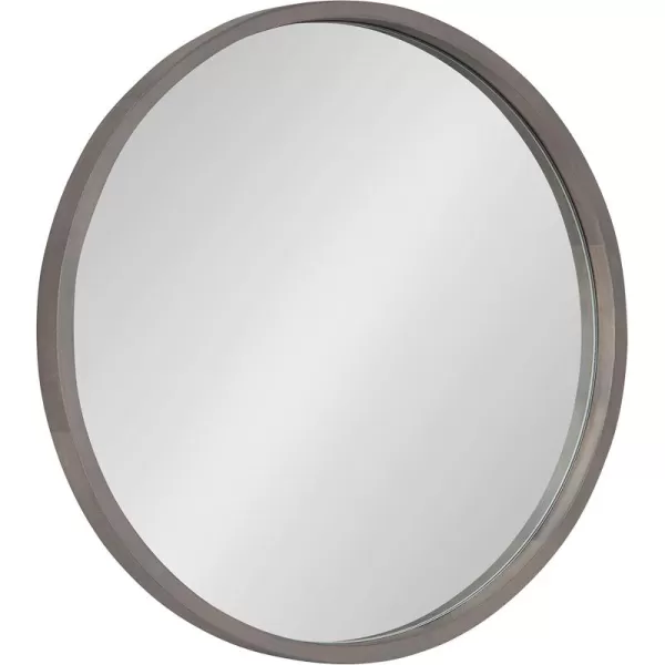 Kate and Laurel Valenti Farmhouse Round Wall Mirror 28 Inch Diameter Gray Decorative Circle MirrorGrey