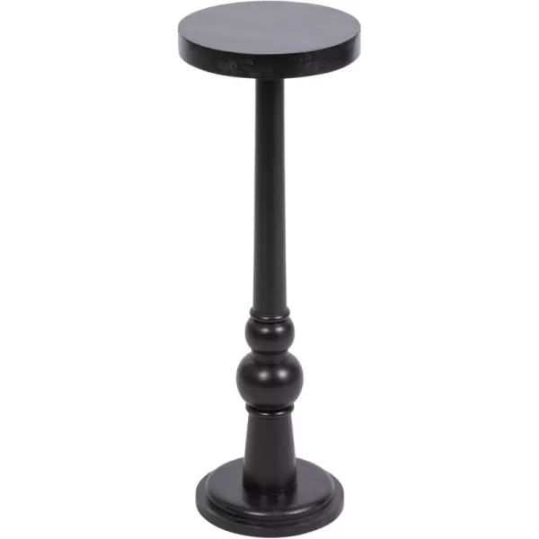 Kate and Laurel Wegner Traditional Wooden Round Drink Table 8 x 23 Black Elegant and Durable Pedestal Table for Use as Small Drink Table Plant Stand or Decorative Item DisplayBlack