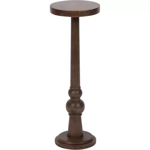 Kate and Laurel Wegner Traditional Wooden Round Drink Table 8 x 23 Black Elegant and Durable Pedestal Table for Use as Small Drink Table Plant Stand or Decorative Item DisplayNatural
