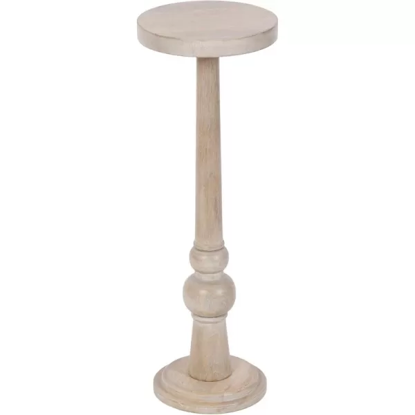 Kate and Laurel Wegner Traditional Wooden Round Drink Table 8 x 23 Black Elegant and Durable Pedestal Table for Use as Small Drink Table Plant Stand or Decorative Item DisplayWhite