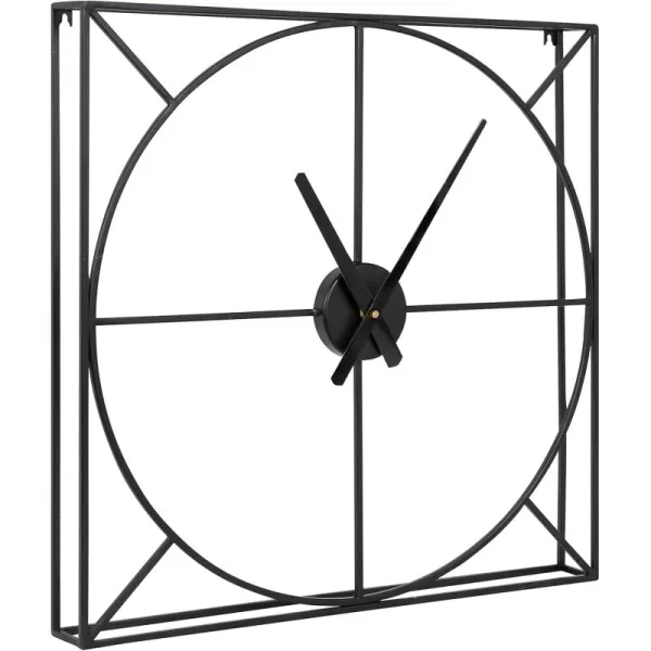 Kate and Laurel Willet Modern Wall Clock 22 x 22 Black Decorative Minimalist Battery Operated Wall Clock with Numberless Design for Contemporary Home Decor