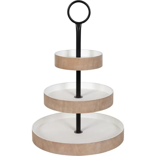 Kate and Laurel Woodmont 3 Tiered Wood Tray Rustic BrownRustic BrownWhite