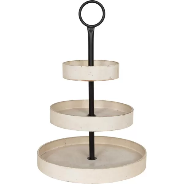 Kate and Laurel Woodmont 3 Tiered Wood Tray Rustic BrownWhite