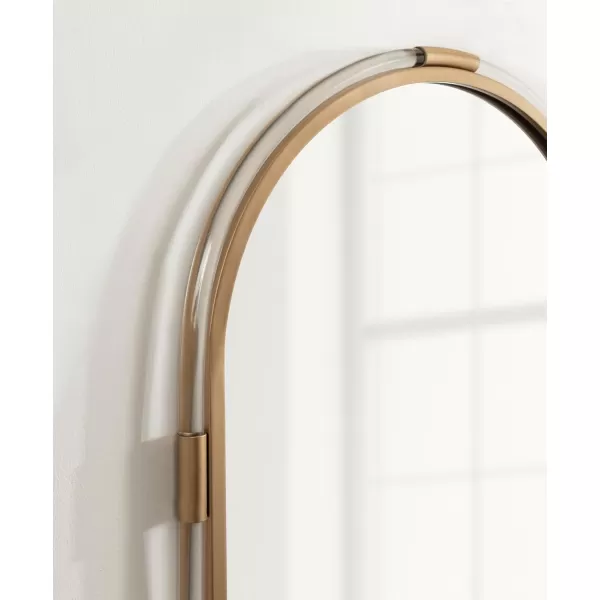 Kate and Laurel Arceo Modern Glam Acrylic Arch Mirror 22 x 34 Gold Arched Mirror Decor with Metal Detailing for Use as Bathroom Vanity Mirror Above SinkGold