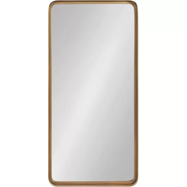 Kate and Laurel Armenta Modern Soft Rectangle Metal Framed Mirror 20 x 42 Gold Functional Antique Inspired Wall Mirror Accent for Wall DecorGold