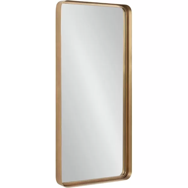 Kate and Laurel Armenta Modern Soft Rectangle Metal Framed Mirror 20 x 42 Gold Functional Antique Inspired Wall Mirror Accent for Wall DecorGold