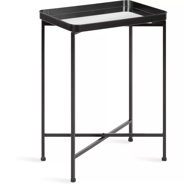 Kate and Laurel Celia Modern Side Table 18 x 12 x 26 Black Foldable Rectangular End Table for Storage and DisplayBlack