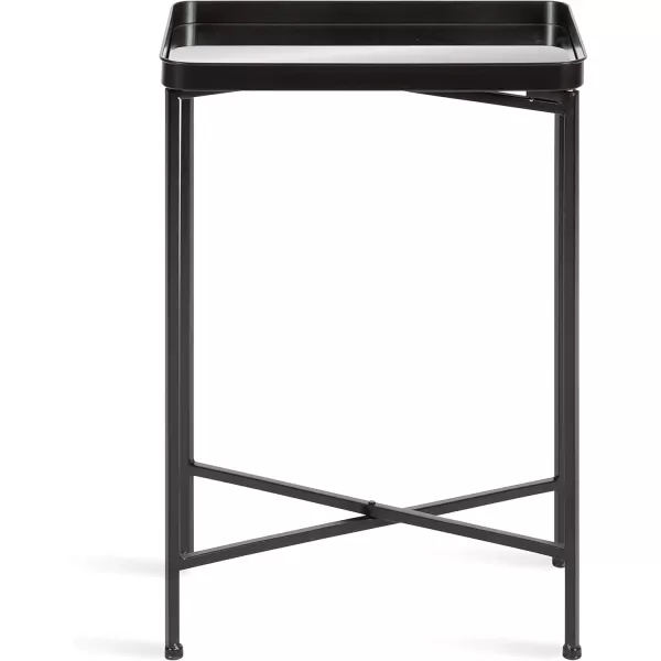 Kate and Laurel Celia Modern Side Table 18 x 12 x 26 Black Foldable Rectangular End Table for Storage and DisplayBlack