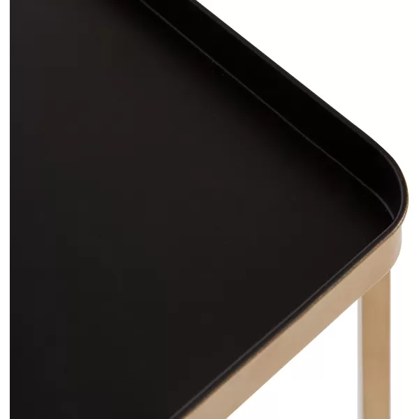 Kate and Laurel Celia Modern Side Table 18 x 12 x 26 Black Foldable Rectangular End Table for Storage and DisplayBlack