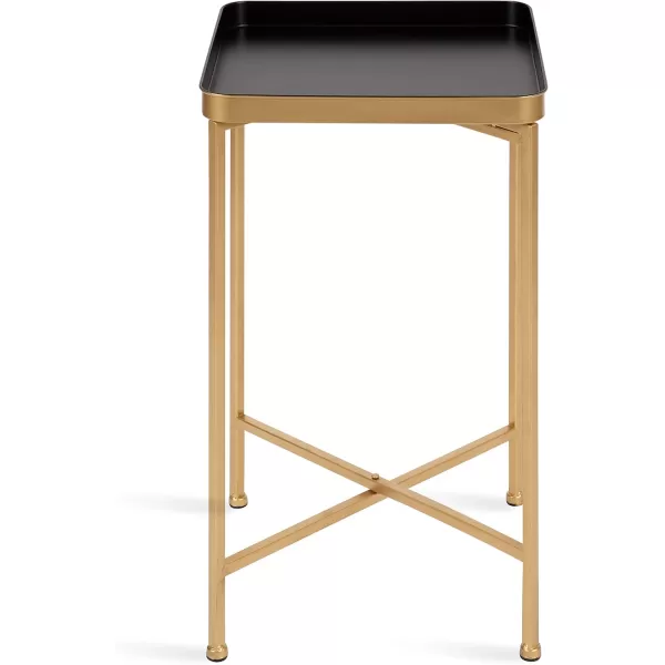 Kate and Laurel Celia Modern Side Table 18 x 12 x 26 Black Foldable Rectangular End Table for Storage and DisplayBlack