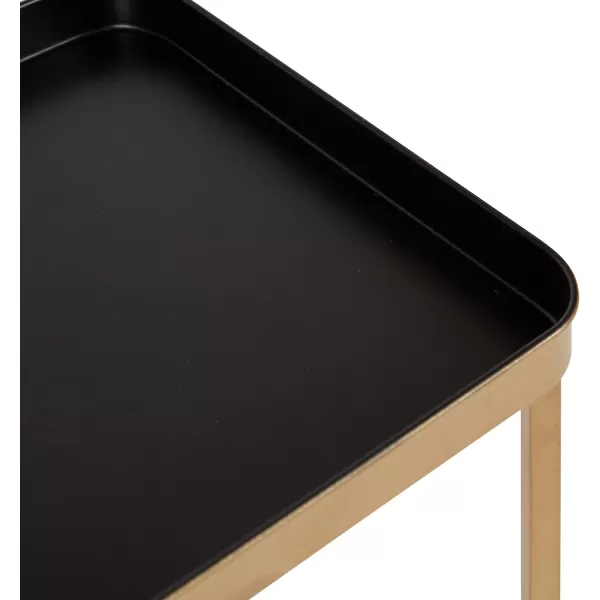 Kate and Laurel Celia Modern Side Table 18 x 12 x 26 Black Foldable Rectangular End Table for Storage and DisplayBlackGold