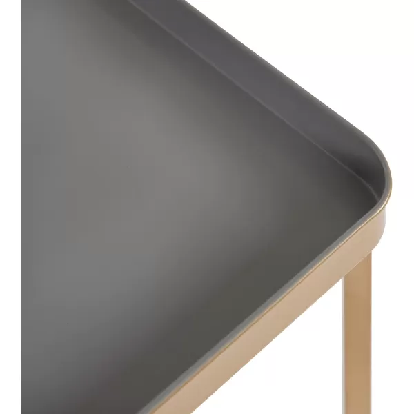 Kate and Laurel Celia Modern Side Table 18 x 12 x 26 Black Foldable Rectangular End Table for Storage and DisplayGoldGray