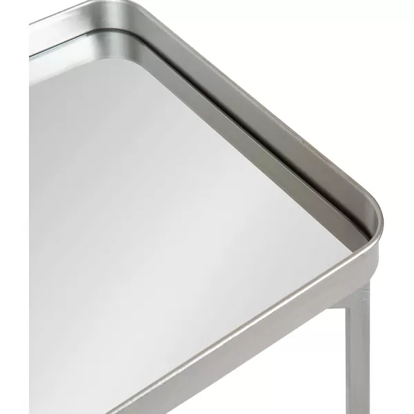 Kate and Laurel Celia Modern Side Table 18 x 12 x 26 Black Foldable Rectangular End Table for Storage and DisplaySilver