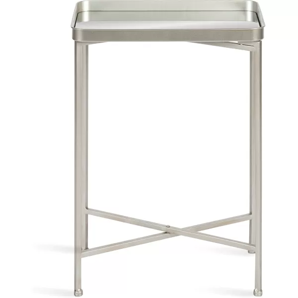 Kate and Laurel Celia Modern Side Table 18 x 12 x 26 Black Foldable Rectangular End Table for Storage and DisplaySilver