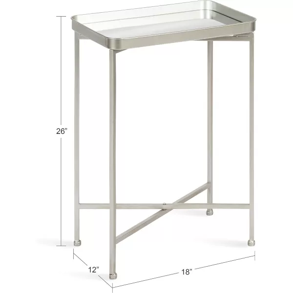 Kate and Laurel Celia Modern Side Table 18 x 12 x 26 Black Foldable Rectangular End Table for Storage and DisplaySilver