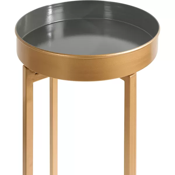 Kate and Laurel Celia Modern Side Table Set of 2 Navy Blue and Gold Sophisticated End Tables for Storage and DisplayGrayGold