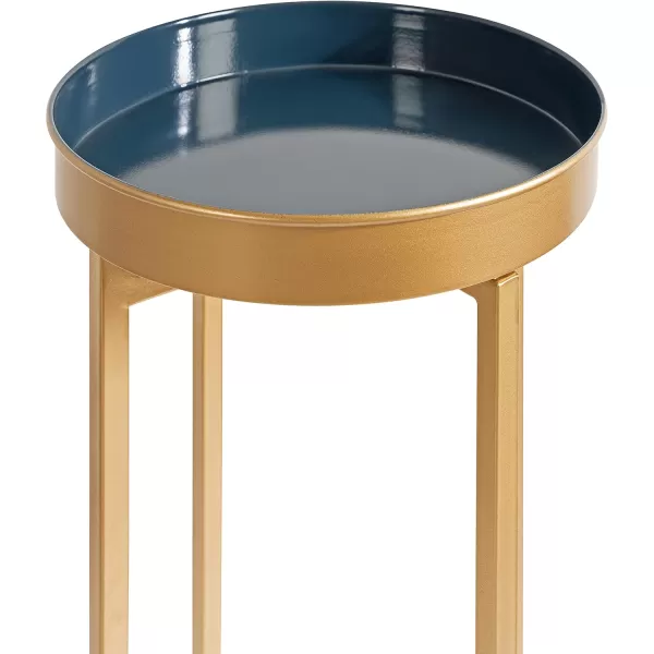 Kate and Laurel Celia Modern Side Table Set of 2 Navy Blue and Gold Sophisticated End Tables for Storage and DisplayNavy BlueGold