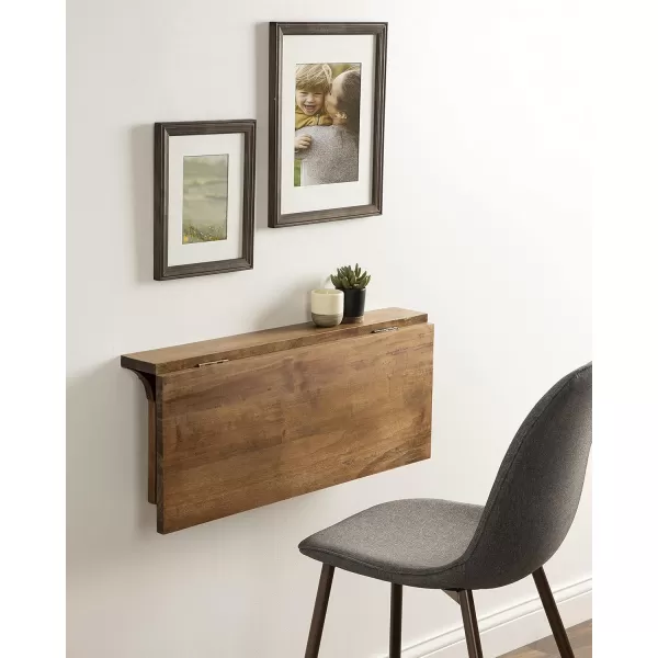 Kate and Laurel Corblynd Wood Wall Mounted Desk 30x16x16 WhiteGoldRustic BrownBlack