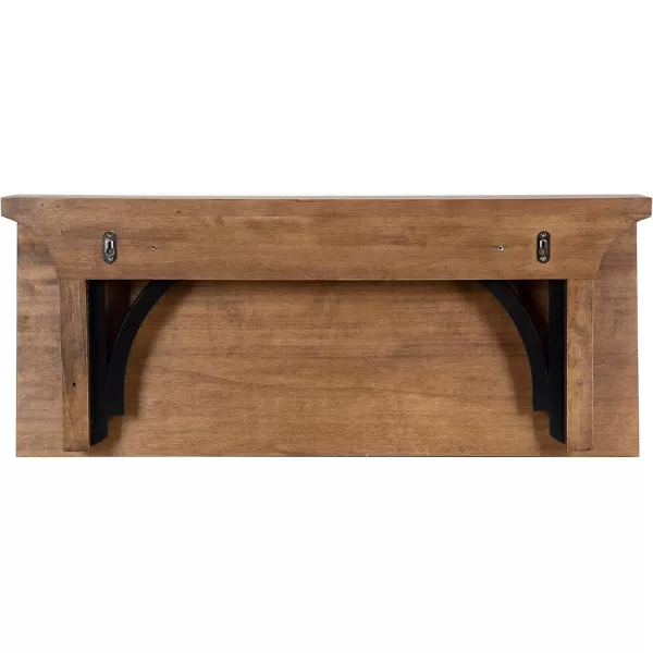 Kate and Laurel Corblynd Wood Wall Mounted Desk 30x16x16 WhiteGoldRustic BrownBlack