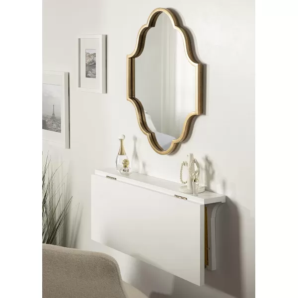 Kate and Laurel Corblynd Wood Wall Mounted Desk 30x16x16 WhiteGoldWhiteGold