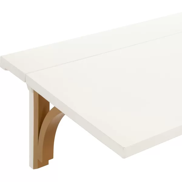 Kate and Laurel Corblynd Wood Wall Mounted Desk 30x16x16 WhiteGoldWhiteGold