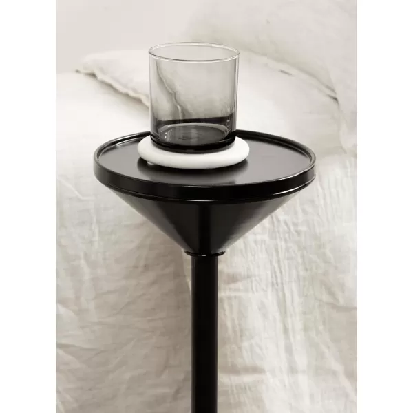 Kate and Laurel Frisk Modern Decorative Round Martini Use as Indoor Plant Stand or Outdoor Patio Accent Table 8x8x23 Black