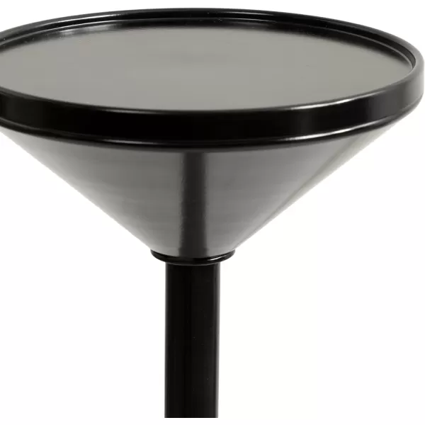 Kate and Laurel Frisk Modern Decorative Round Martini Use as Indoor Plant Stand or Outdoor Patio Accent Table 8x8x23 Black