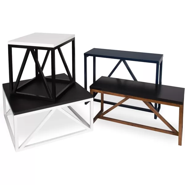 Kate and Laurel Kaya TwoToned Wood Square Coffee Table with White Top and Black BaseBlack